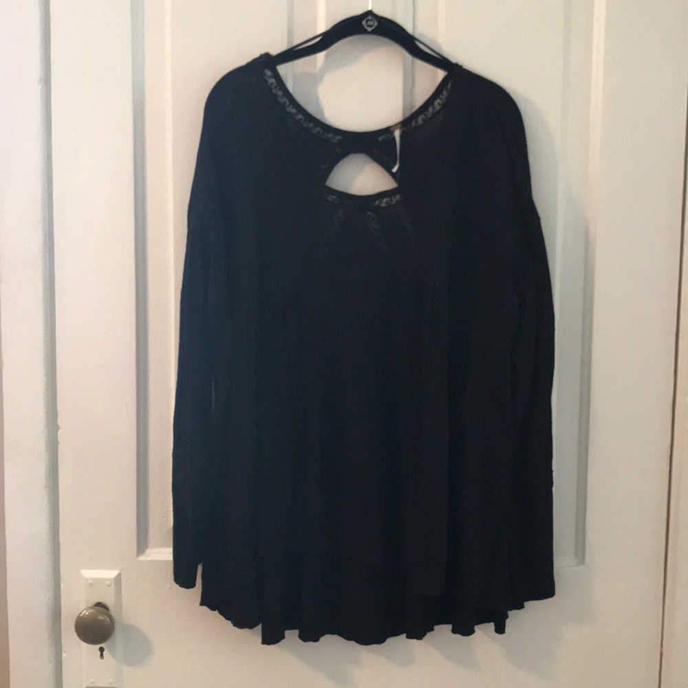 Free People Black Blouse